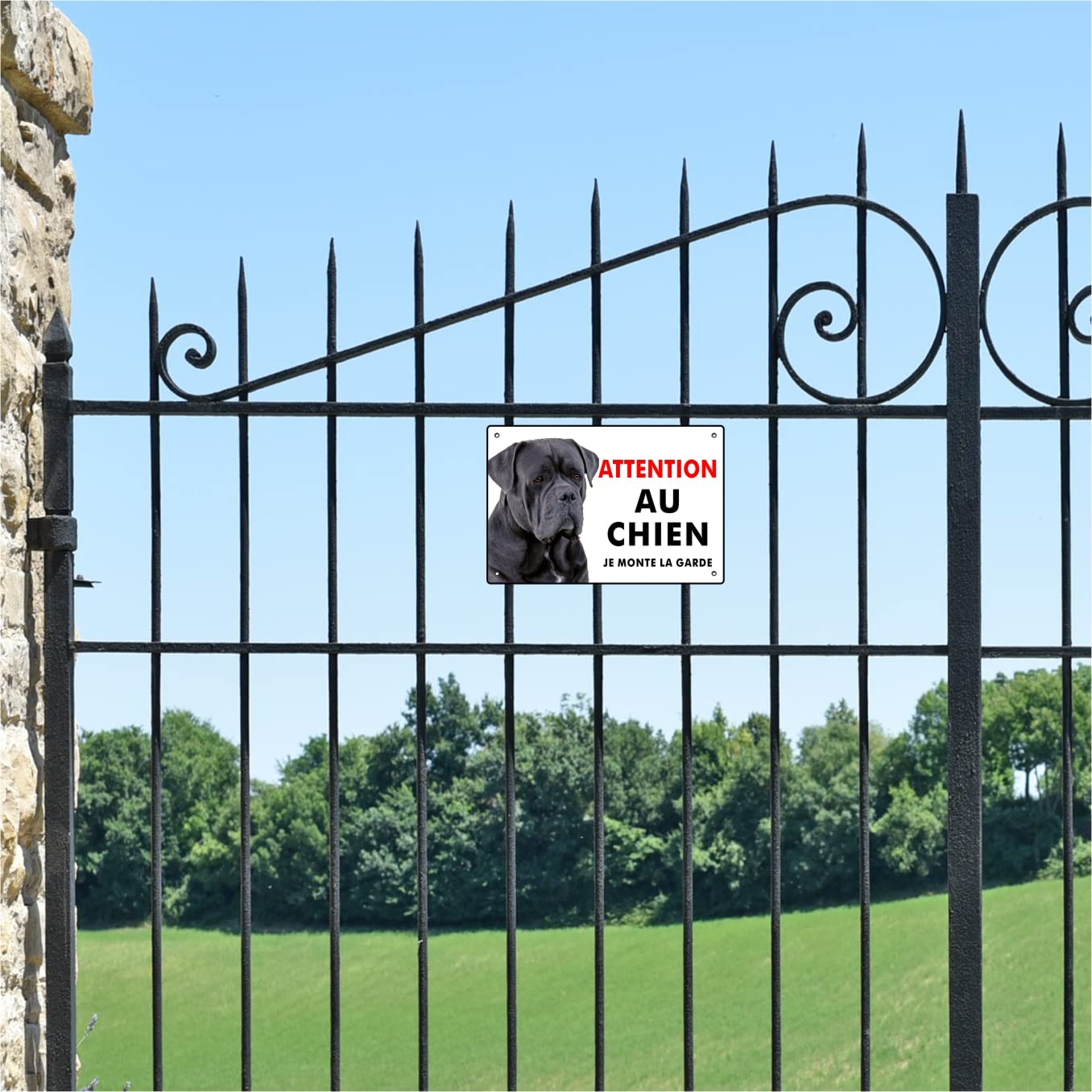 Panneau Signalisation Attention Au Chien - Aluminium - Diamètre 450 Mm