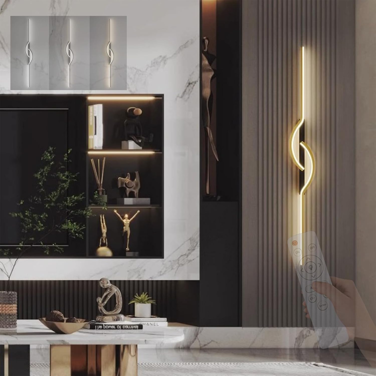 Aplique de pared LED con mando para regular temperatura y brillo 7