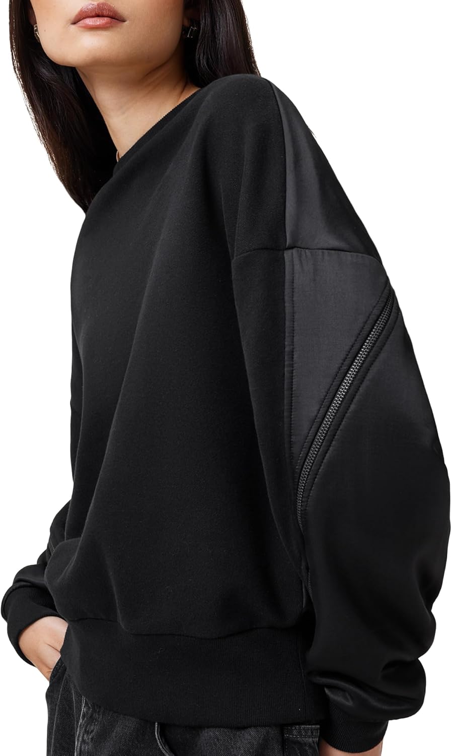 AllSaints womens Peggy Zip Sweatshirt - Image 4