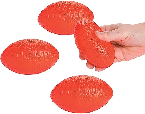 Fun Express - Red School Spirit Foam Football - Juguetes - Pelotas - Kick Balls - 12 Piezas