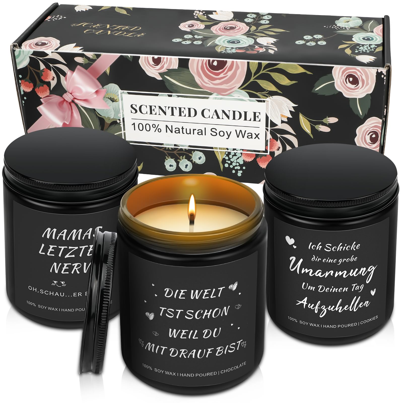 Sprifityy Velas Aromáticas para Hombres,9 Piezas Velas Perfumadas,para Regalo del Día del Padre,Regalos para Hombres,para Camping/Exterior/Pícnics/Interior,Con aromas de café,galletas y chocolate