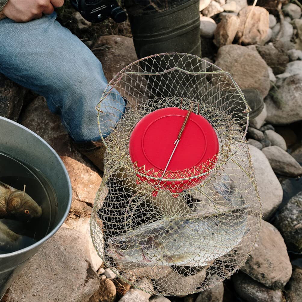 BESPORTBLE Metal Fish Guard Portable Fishing Netting Fish Net Baskets for Catching Easy to Clean