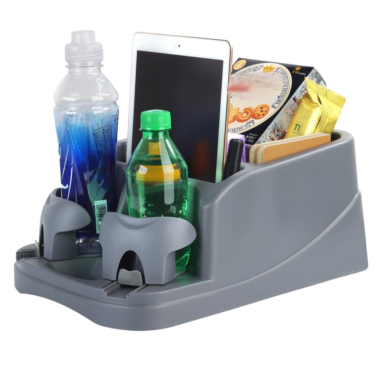Large Size Plastic Console Universal Vehicle Organizer Grey