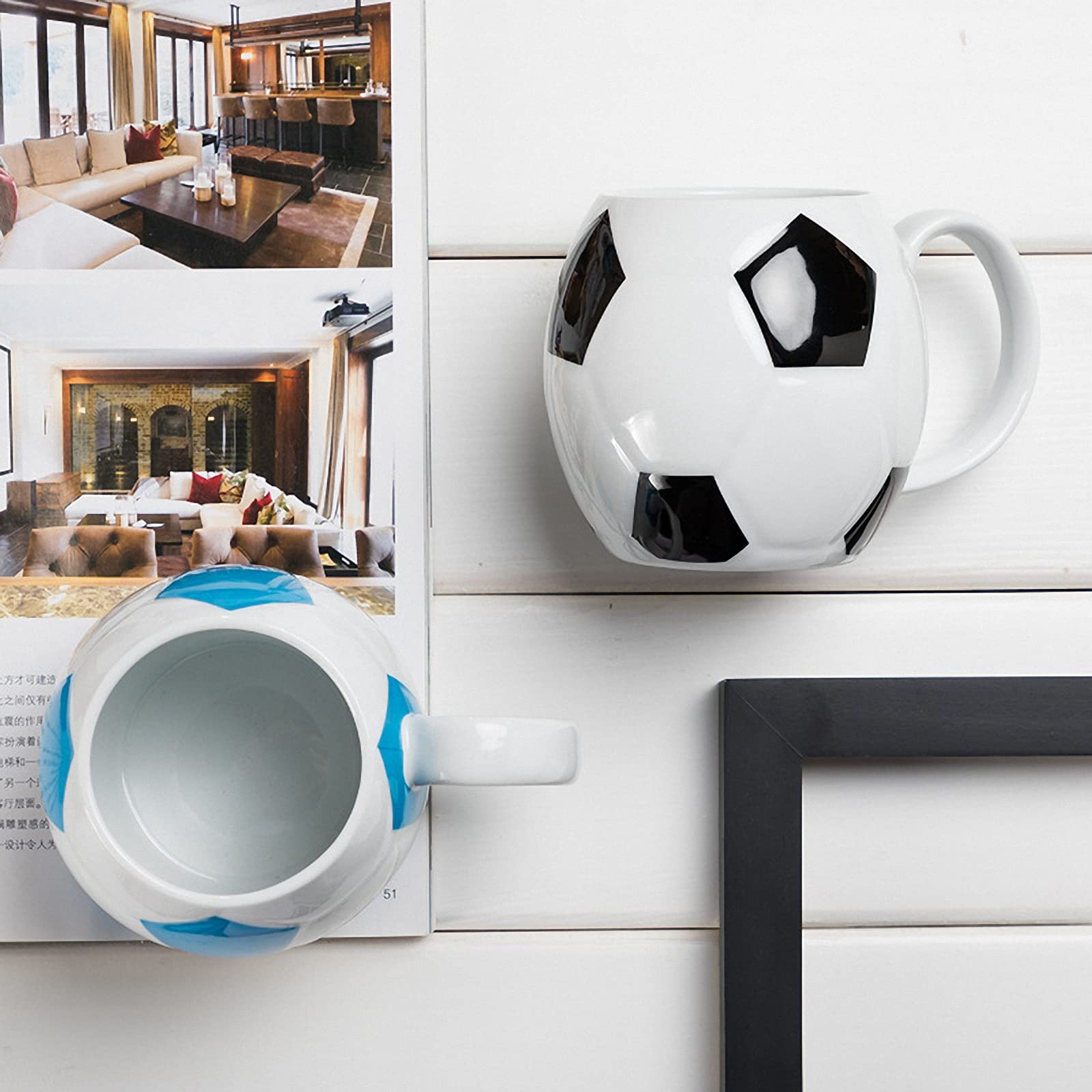 Tazza Acqua da Calcio in Ceramica con Manico, Tazza di Birra Personalizzata per Tifosi di Calcio, Tazza per Bevande da Ufficio/casa, Regalo per Amici, Famiglia e Bambini
