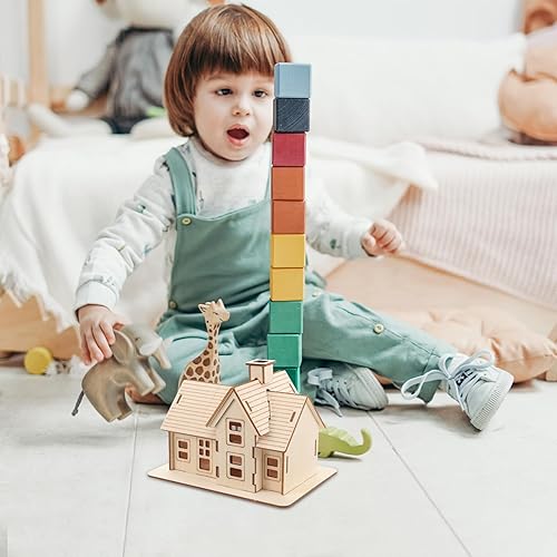 Miniatura 6 de 1 juego de rompecabezas de madera en 3D, mini kit de casa modelo de bricolaje, juguetes para edades de 8 a 13 años, casa de muñecas, juguetes