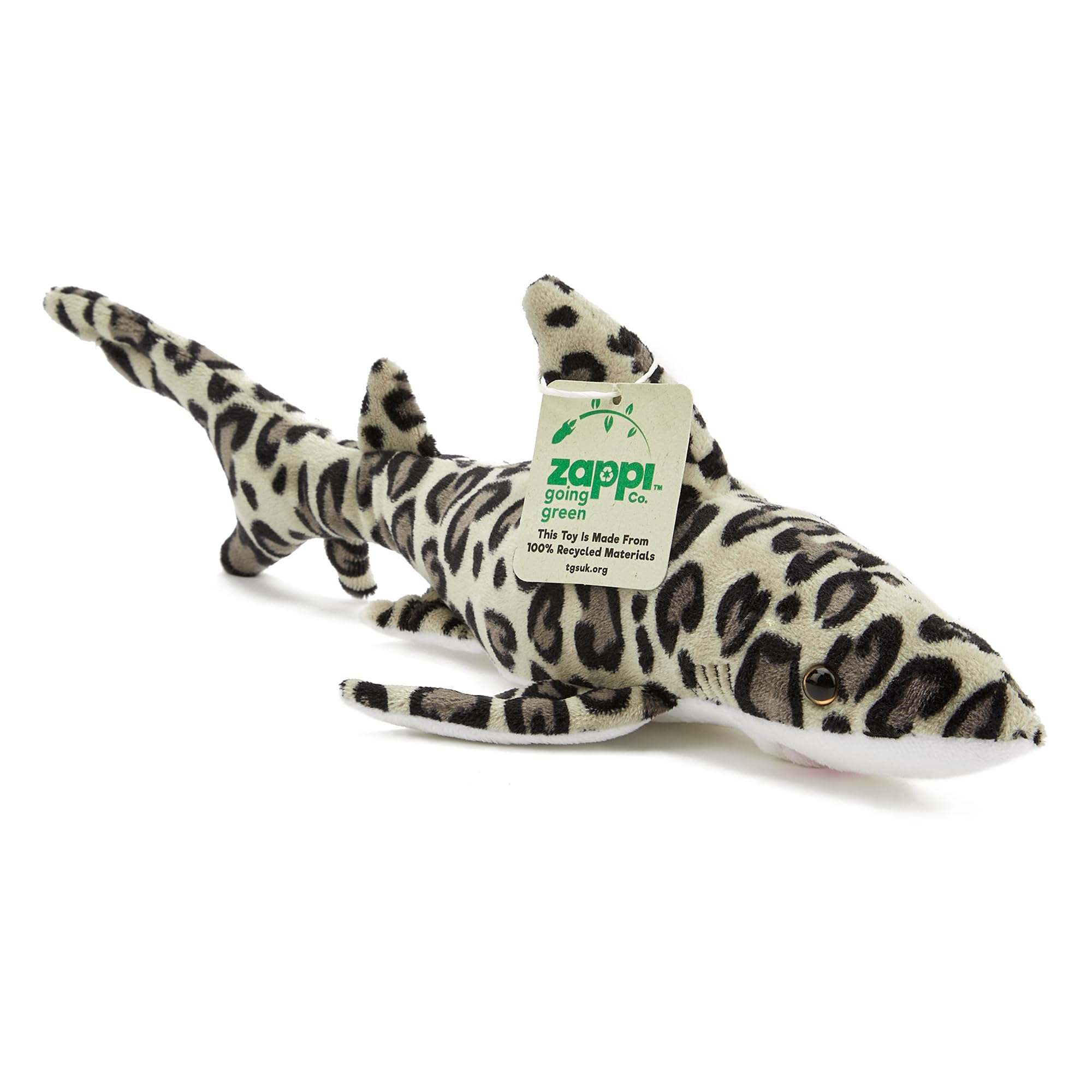 Zappi Co Ultra Soft Leopard Shark Plush Toy (34cm Length) - 100% Recycled, Eco-Friendly, Newborn Gift, Realistic Lifelike