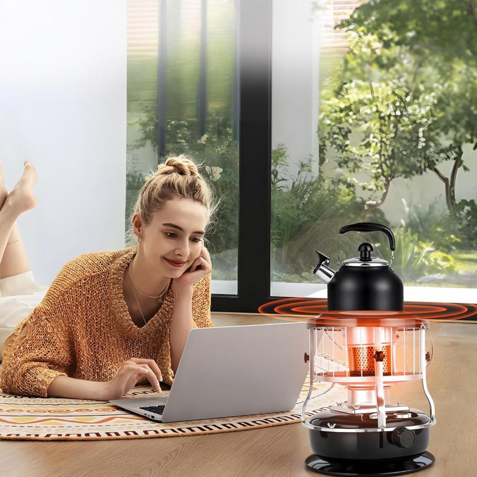 Haofy Przenośny Grzejnik na naftę 2600 W 9000 BTU 4,6 L Regulowana wysokość do Namiotu Kempingowego Wędkarstwo Pod Lodem Awaryjne W Domu Garaż W Piwnicy Nie Wymaga Prądu Nadaje się do