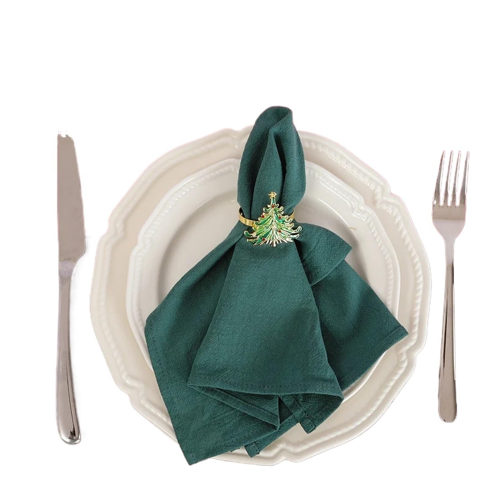 serviettes napkins 50pcs Cotton Cloth Napkins 40x40cm Fabric Serviette Kitchen Tea Table Towels for Home Wedding Decoration Christmas for dining wedding party everyday home(50PCS green)