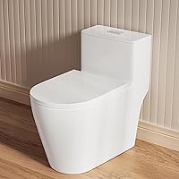 Casta Diva CD-T005 Elongated One-Piece Toilet 17in ADA Comfort Height Dual Flush 1.1/1.6GPF 12in Rough-In White