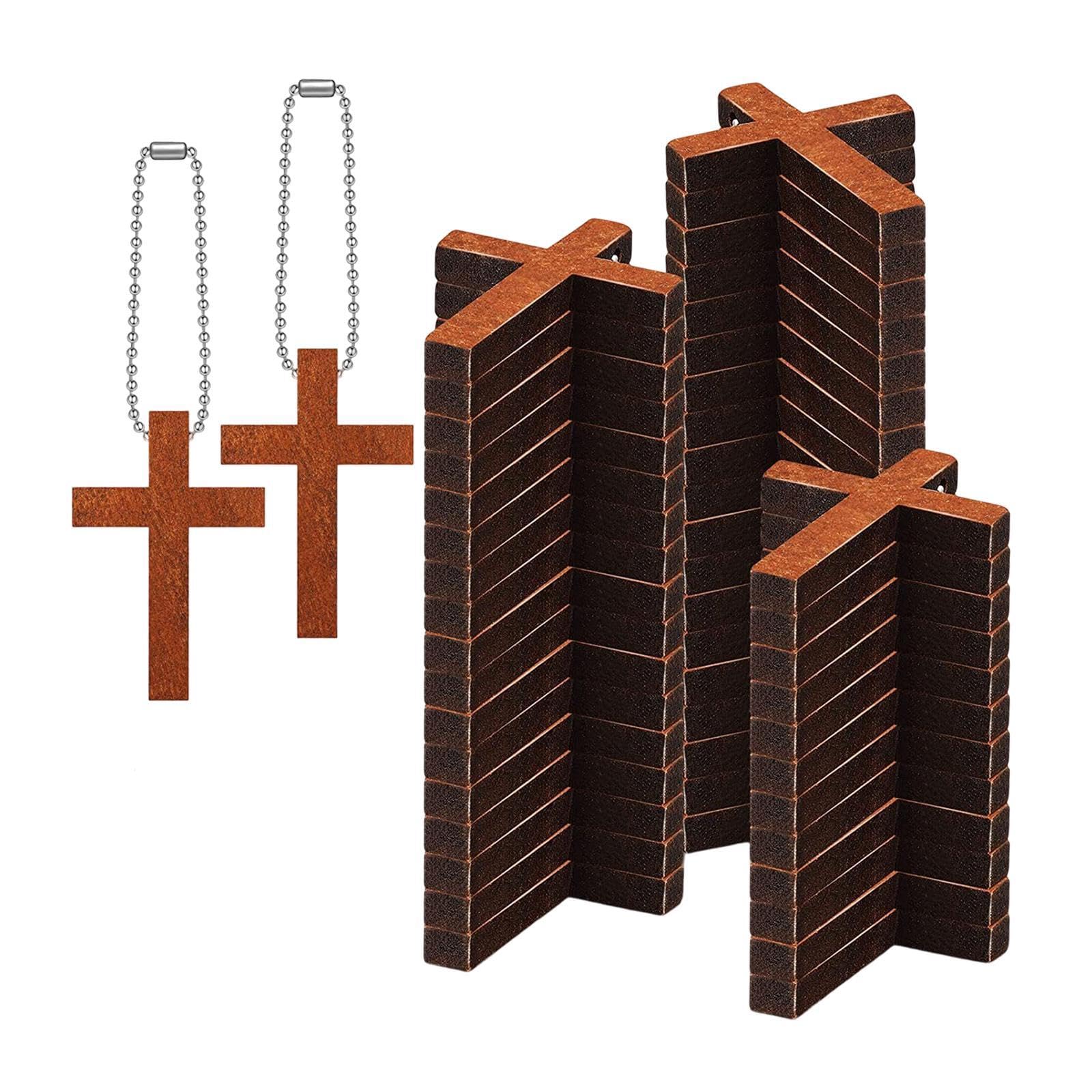 AUYXSSZ Wooden Charms Pendants Unique Crusifix Handmade Jewelry Supplies All Types of Craft Projects Widely Usedfor Necklace Bracelet Pendants Vintage Style