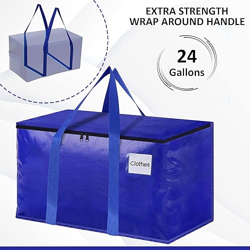 Miniatura 2 de Paquete de 6 bolsas de mudanza resistentes, suministros de mudanza para mudanzas, bolsas de almacenamiento con cremallera y asas de transporte