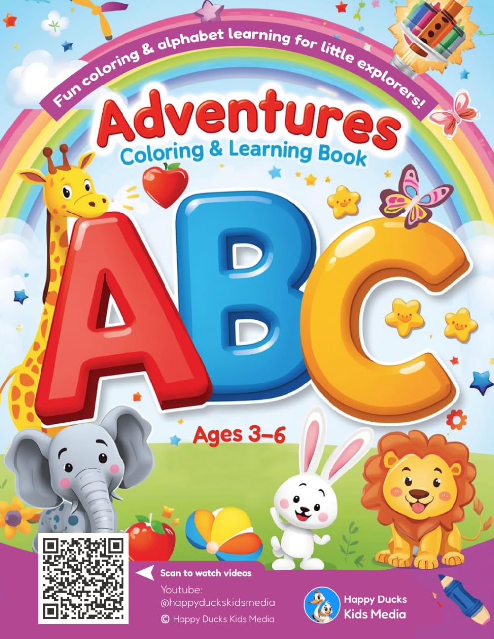 ABC Adventures – Coloring & Learning Book: Let’s learn the alphabet with fun pictures, coloring pages.