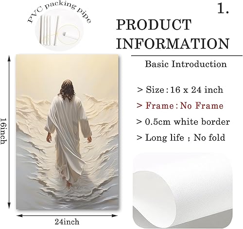 Vista 129 de Arte de pared de acuarela de Jesús, pintura en lienzo cristiano, imágenes de las Escrituras, decoración de pared, póster con versículos bíblicos