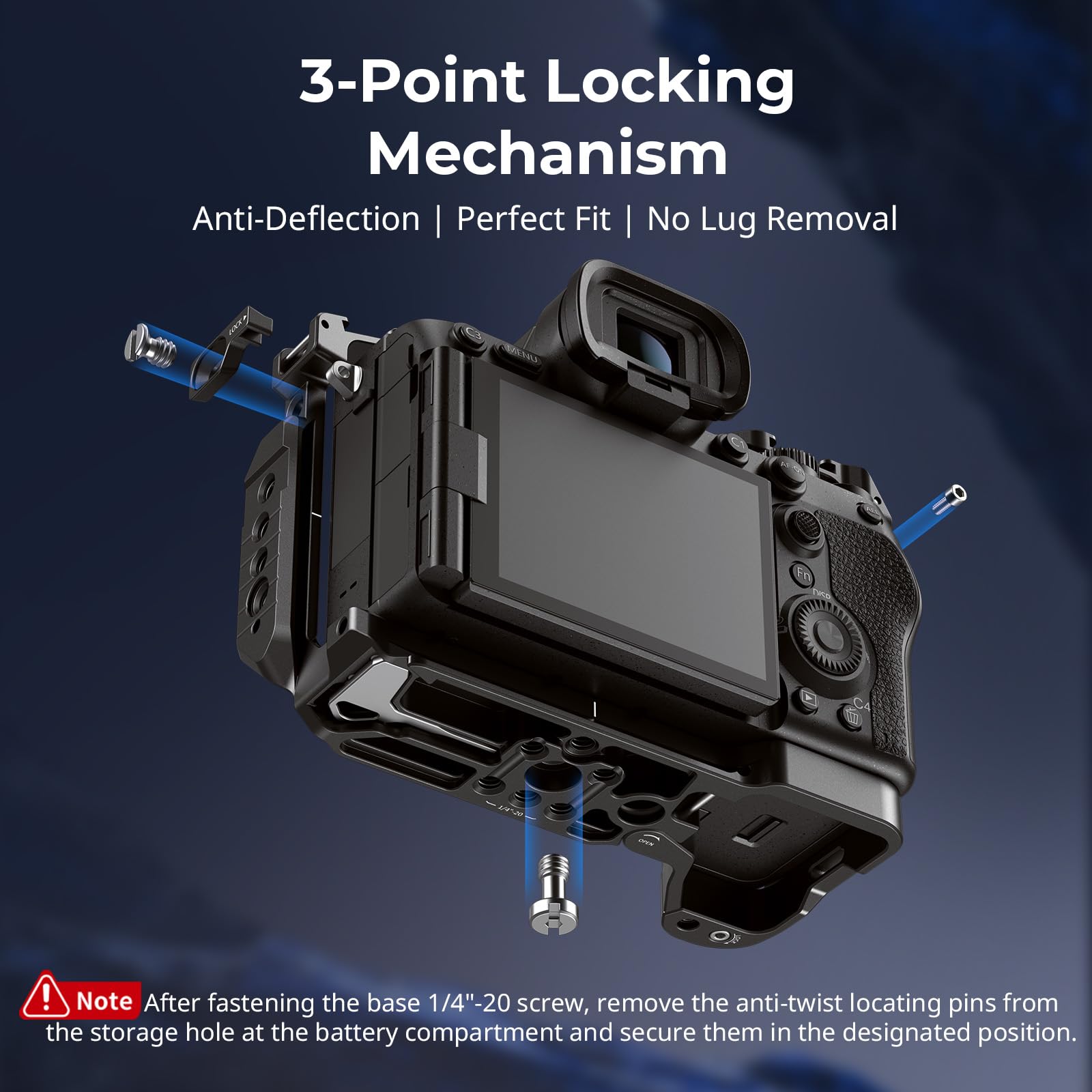 SMALLRIG HawkLock A7 V/A7R V/A7 IV Kit de Cage pour Sony Alpha 7 V/7R V/7 IV, avec Poignée Supérieure NATO, Rail NATO, Plaque de Dégagement Rapide pour Arca, Serre-Câble pour HDMI - 6027