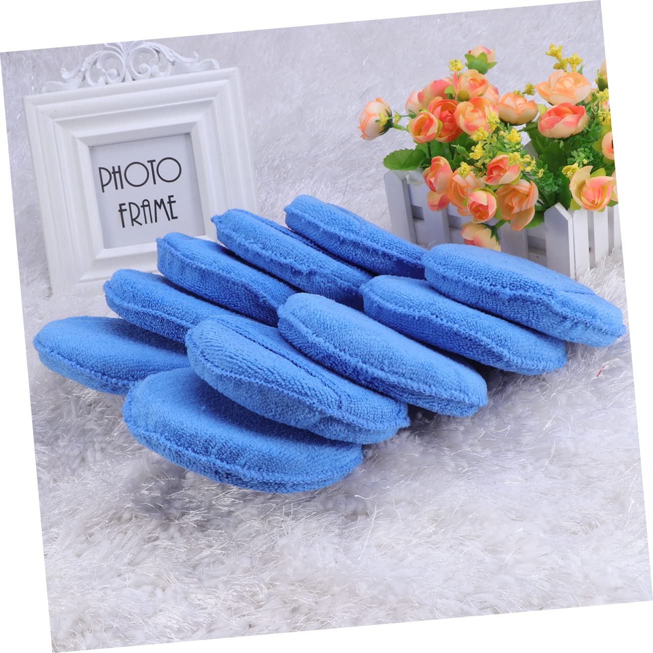 Zerodeko 10 Pcs Microfiber Wax Applicator Pads with for Easy Application Reusable and Absorbent for Car Waxing Detailing and Sealing