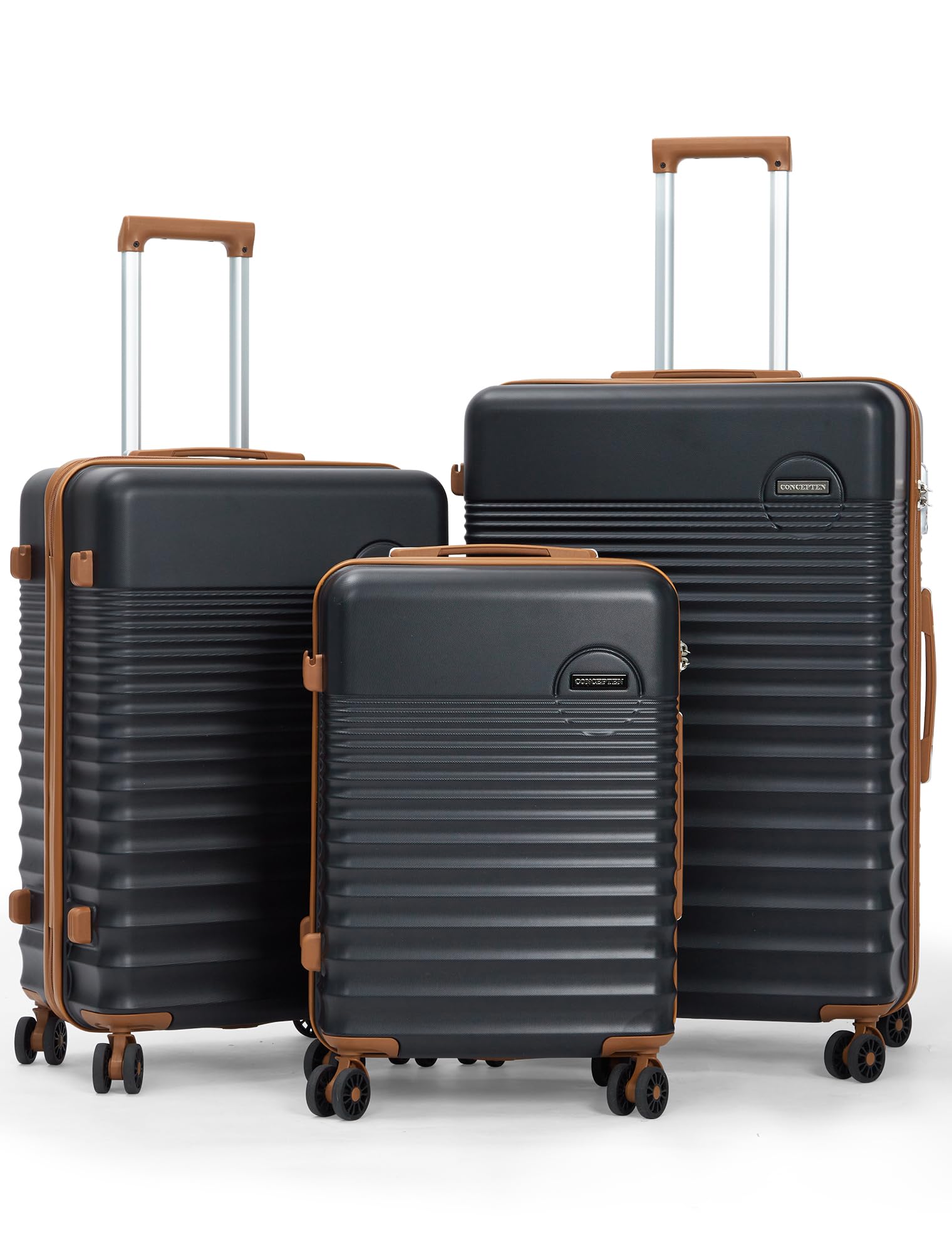CONCEPTEN Luggage Sets 3 Piece, Suitcases with Wheels, Hardshell Suitcase Set, ABS Carry on Luggage Set with TSA Lock, Travel Luggage