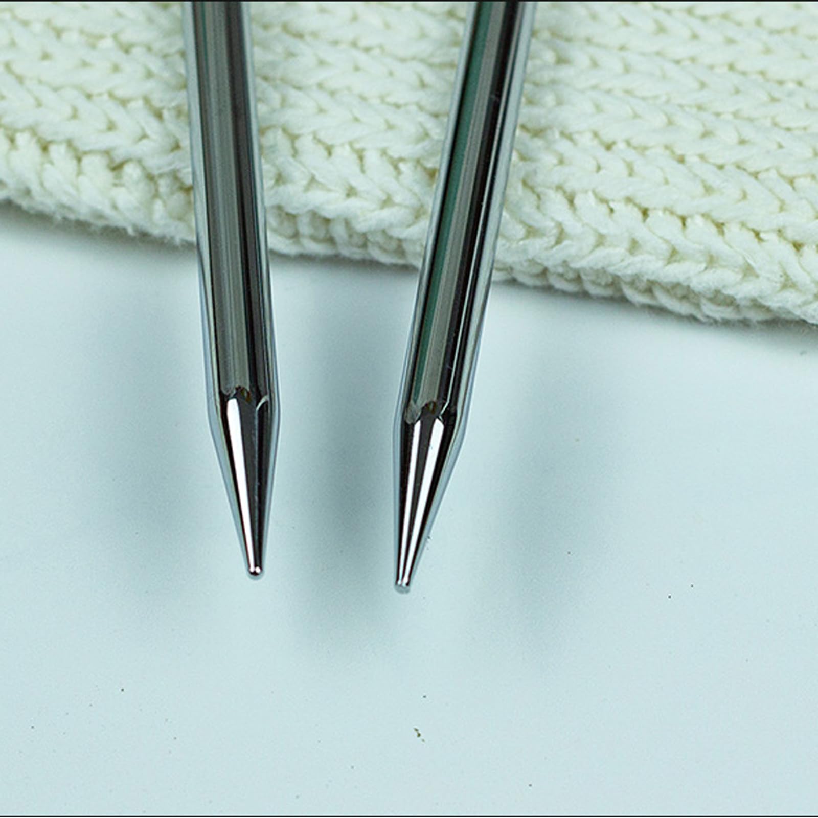 Punte per da Maglia in Alluminio, 9 Paia Punte Corte intercambiabili, Strumento Lavoro Compatto per Filati per Realizzare Guanti per Calzini, Cappelli, Punte per Maglieria da 12, 5