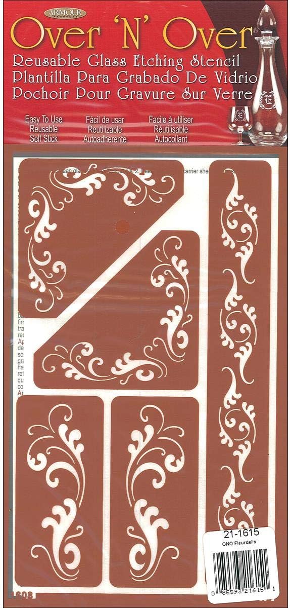 Armour Products Over 'N' Over Reusable Stencils 5"X8"-Fleur Di Lis