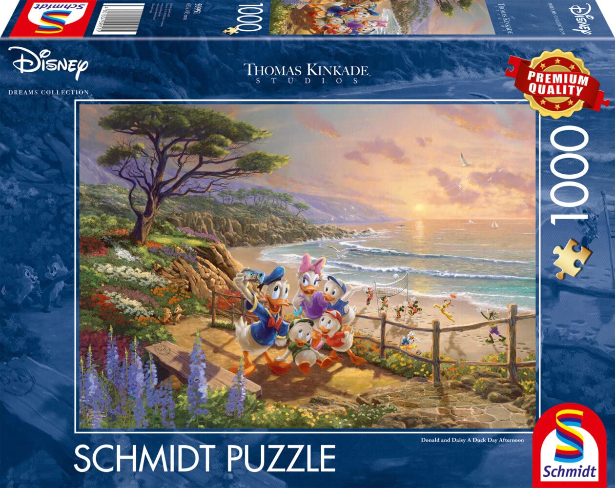 Schmidt Spiele | Thomas Kinkade: Disney Donald & Daisy, A Duck Day Afternoon (1000pc) | Puzzle | Ages 12+ - Amazon Exclusive