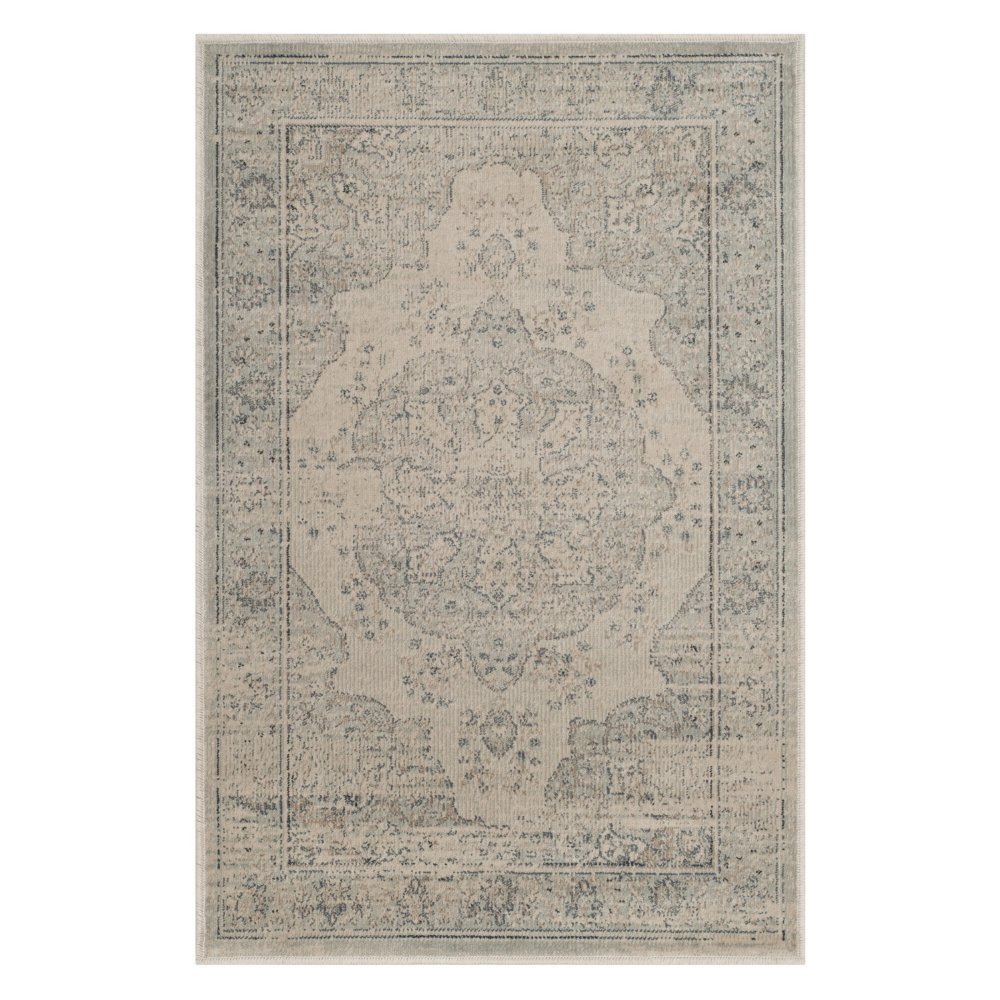 Safavieh Traditional Indoor Woven Rectangle Area Rug, Vintage Collection, VTG158, in Light Blue / Cream