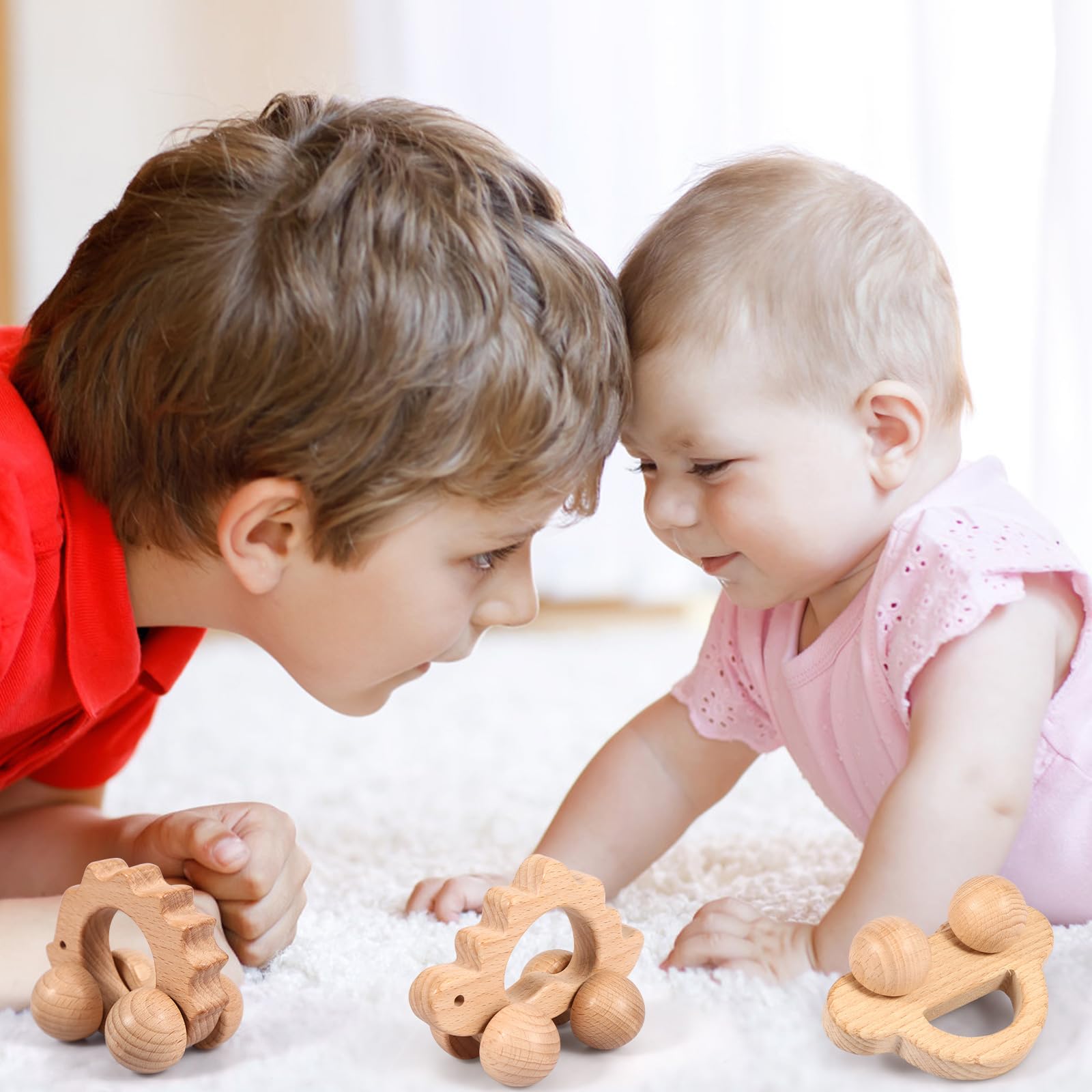 Wooden Cars Baby Toys Push and Pull Along Car for Toddlers 6 to 18 Months - Image 3