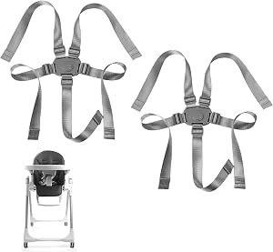 2pcs High Chair Strap for Graco, 5 Point Harness Safety Strap Belt with Buckle for Children Kid Pushchair, Pram Buggy and High Chair