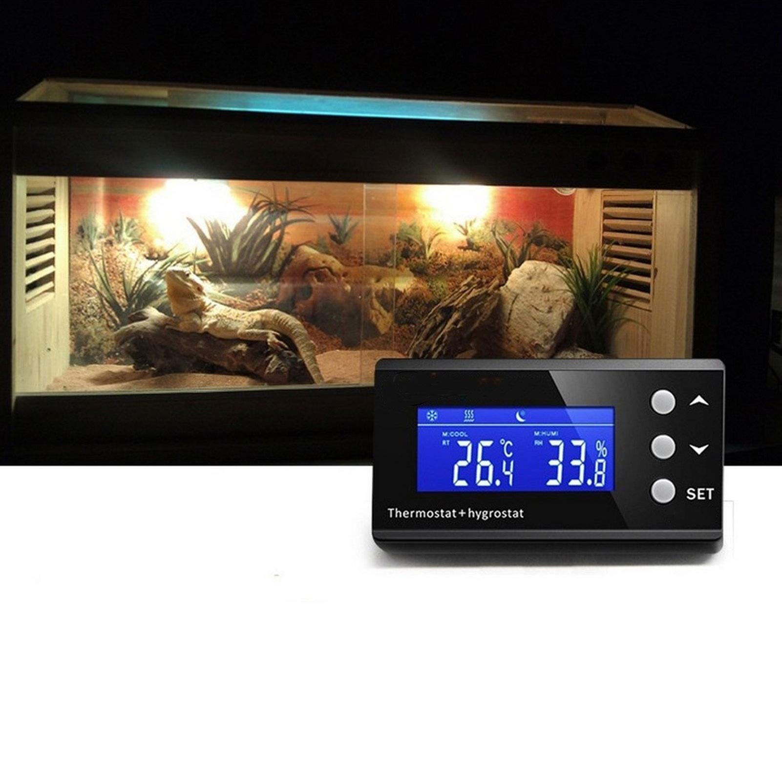 Riscaldatore per Animali Domestici Termostato Digitale Acquario termostato Pet Timing Socket regolatore di Temperatura di 2 Impermeabile Fase di Riscaldamento modalità di Raffreddamento