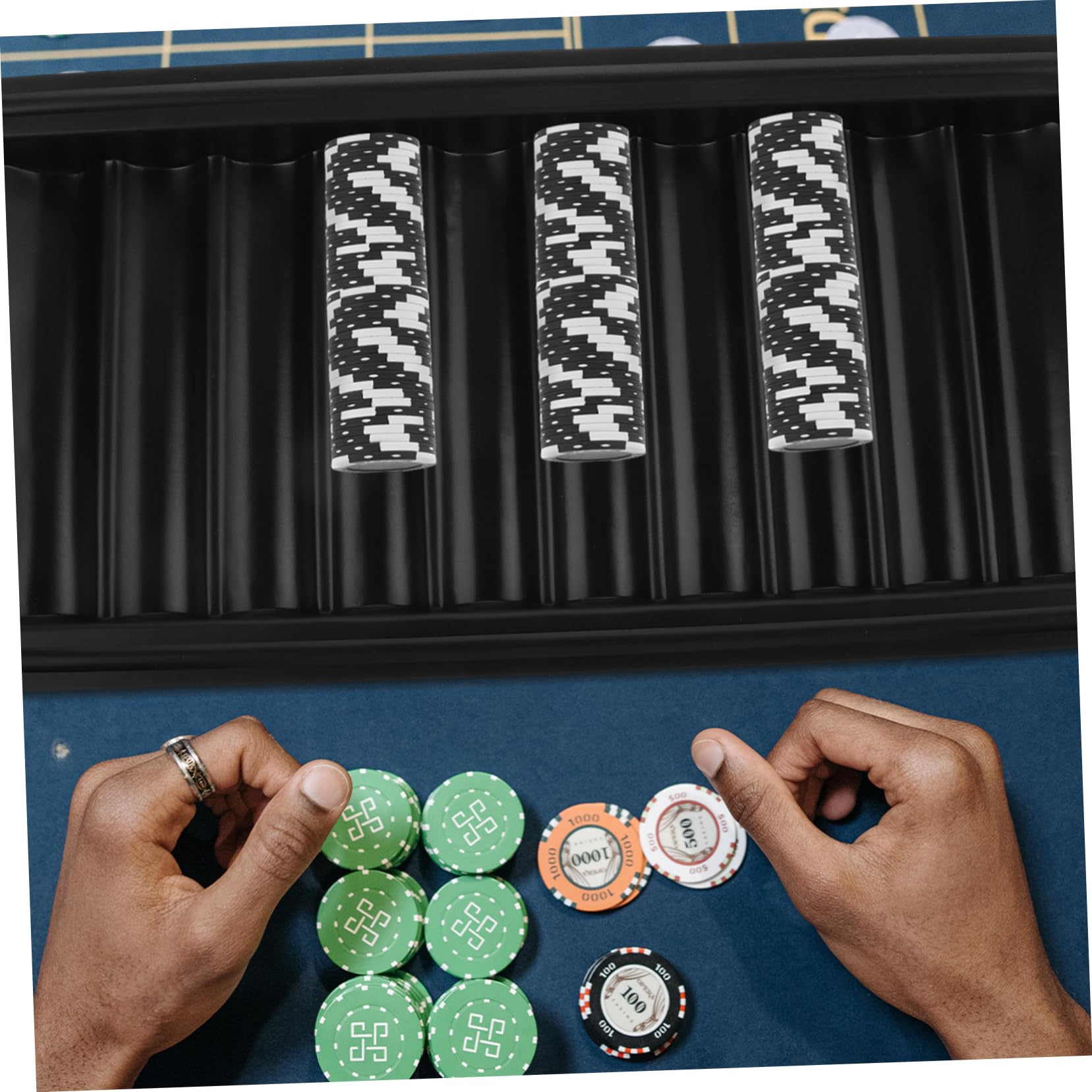 SUPVOX Scatola Porta Fiches da Poker in Acrilico, Trasparente, Compatta, per 500 Pezzi, per Tavolo da Poker e Giochi da Tavolo