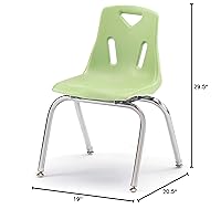 Vista 2 de Jonti-Craft Berries 8146JC1130 - Silla apilable con patas cromadas, 16 pulgadas de altura, color lima