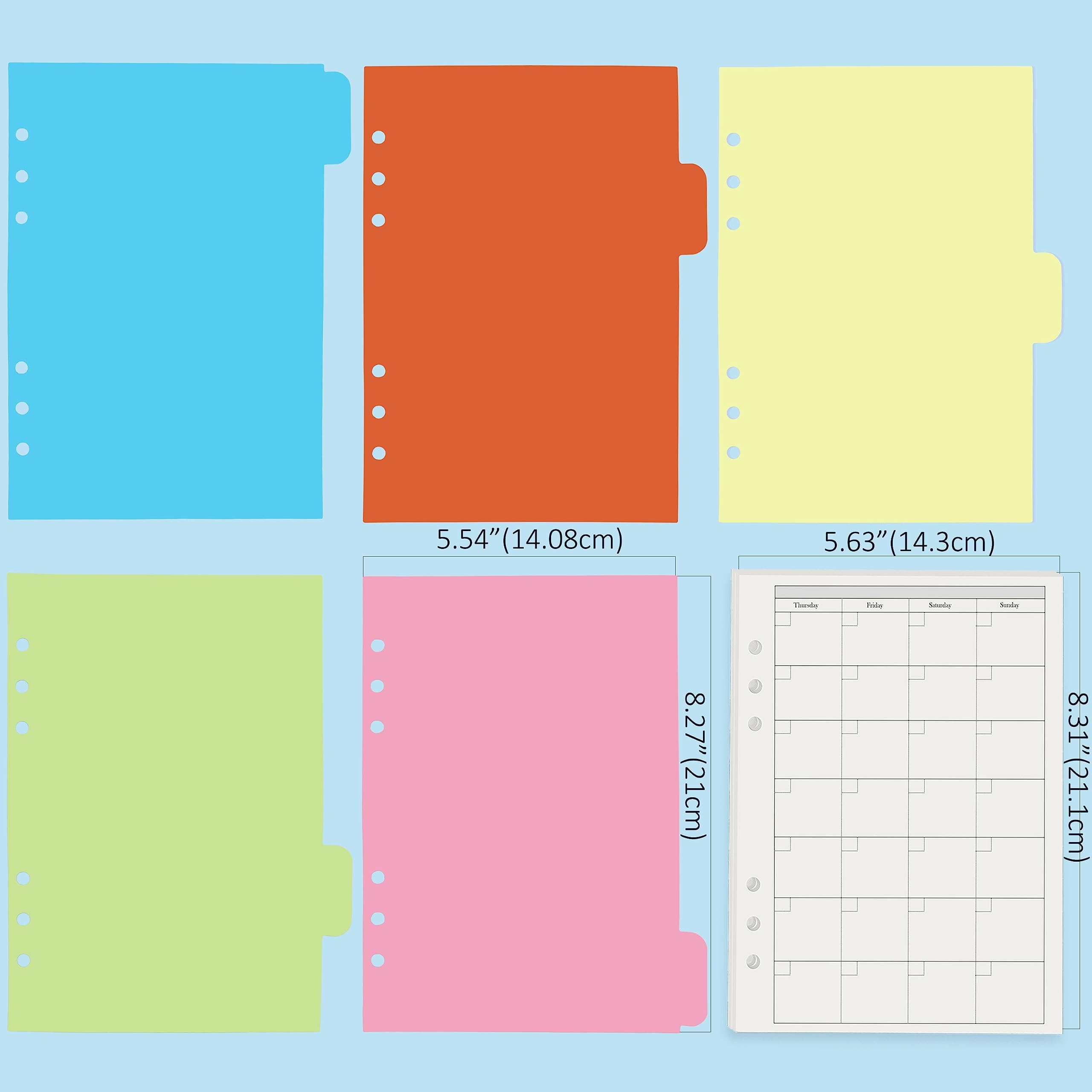 Harphia A5 6 Holes Binder Refill Value Set, 90 Sheets Loose Leaf Paper with Stickers and dividers - Image 4