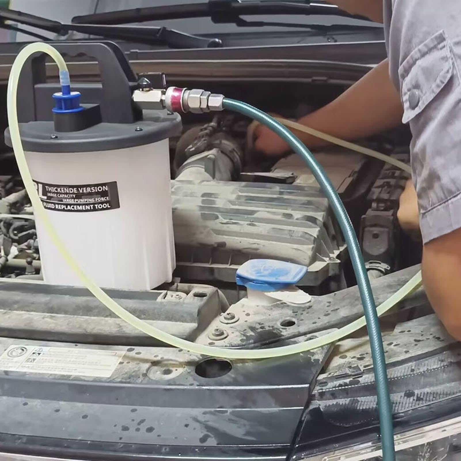 Bremsflüssigkeits-Entlüftungsset Großvolumiger Vorratsbehälter mit | Pneumatischer Bremsflüssigkeitsentlüfter Für Routinewartung, , Garage, Werkstatt und Kfz-Mechaniker