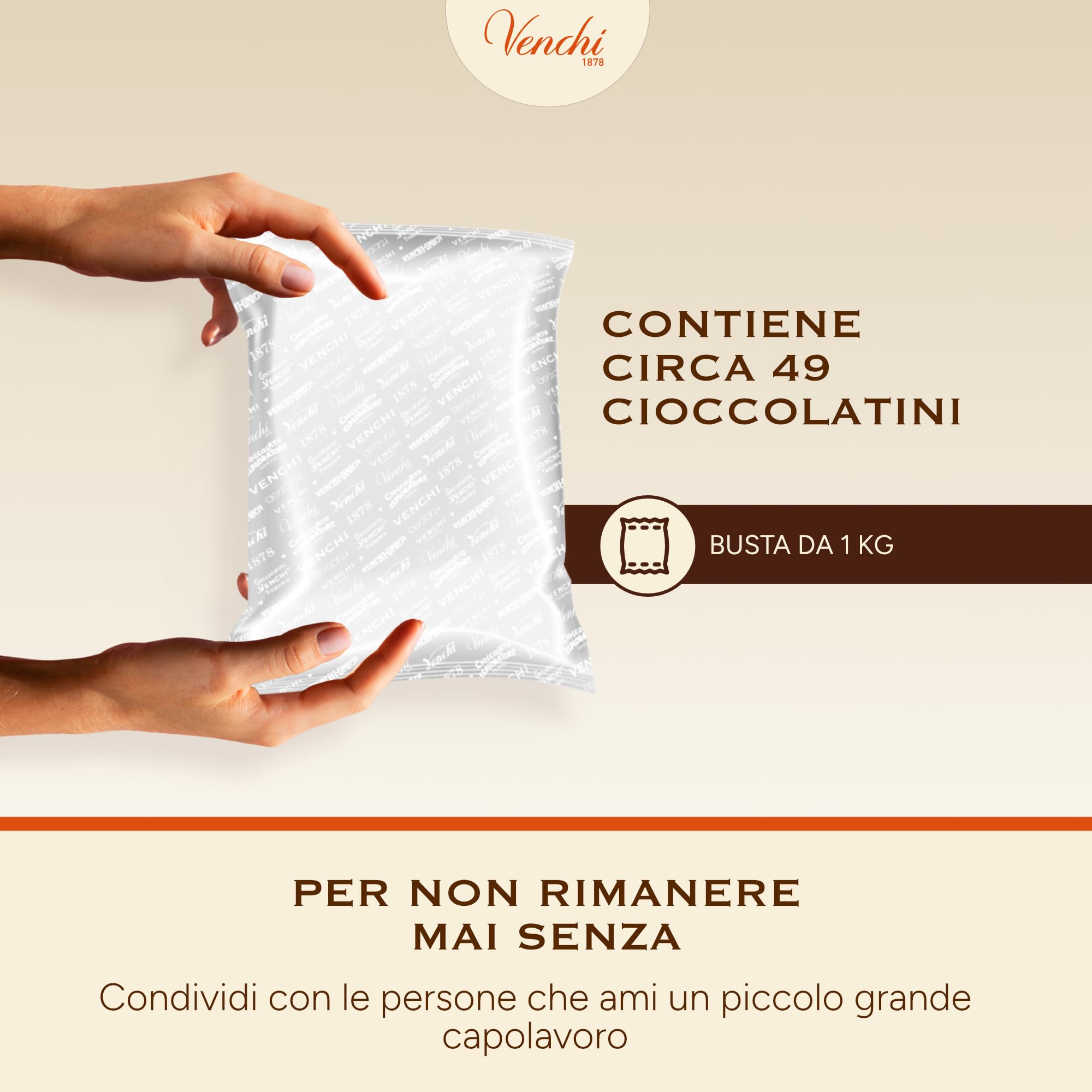 Venchi - Chocoviar Arancia - Cioccolatino Extra Fondente con Ripieno all'Arancia Rossa, 1 kg - Senza Glutine - Vegano