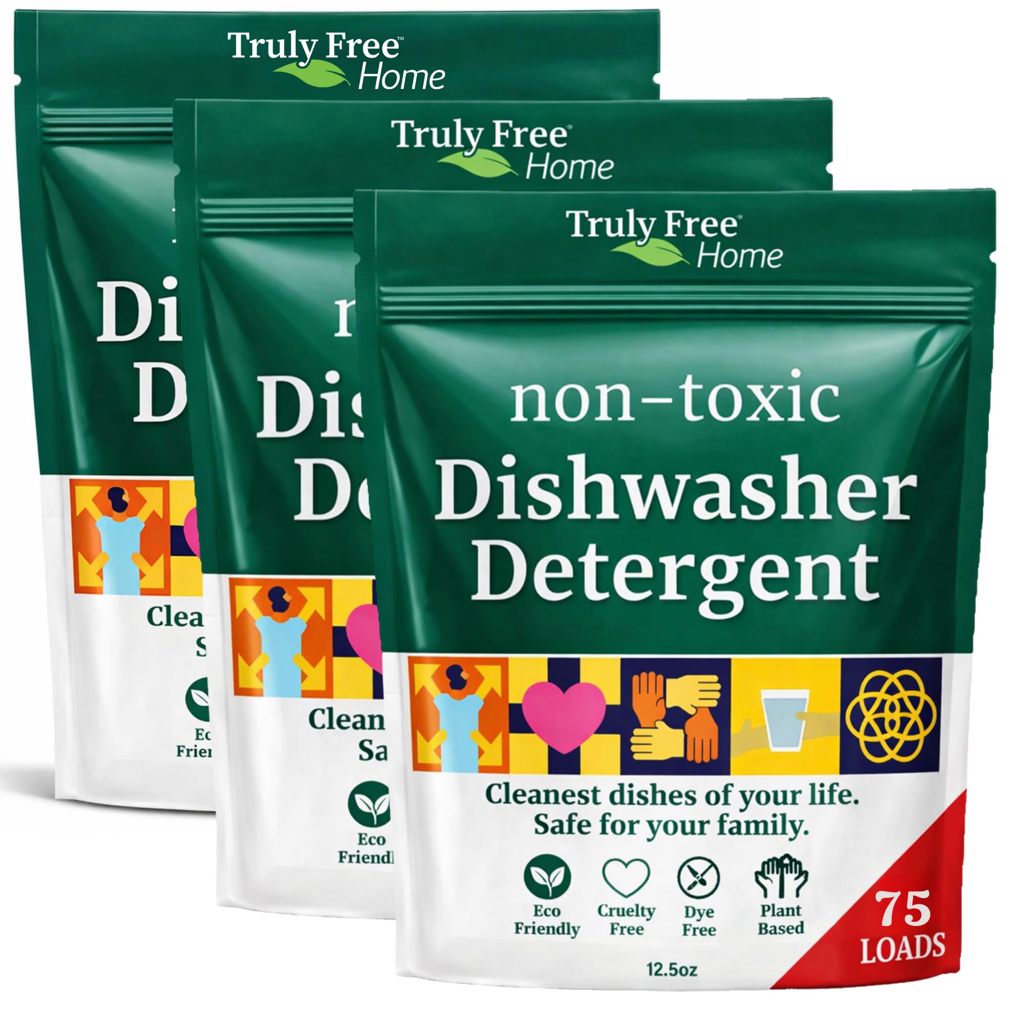 Sponsored Ad - Dishwasher Detergent Powder | Natural Dish Detergent, Dishwasher Soap | Plastic Free, Plant-Based, Clean, Heavy Duty Hard Water Stain & Grease Remover | Fragrance Free | 12.5 oz (Pack of 1)