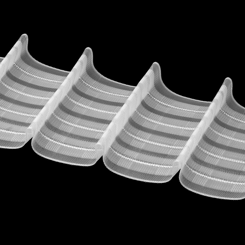Oz-Is Dar Tekstil Gardinenband 50 Meter Bleistiftfalte 100 mm Multitaschenband 1:1.5 100% Polyester Transparent Faltenband zum Annähen für Vorhänge und Gardinen 4338MP