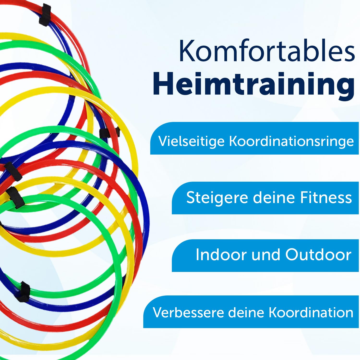Lot de 12 anneaux de coordination avec sac | Entraînement pour ballon de football | Agility pour chiens