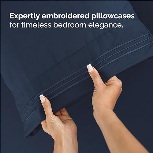 Miniatura 6 de Juego de sábanas de 4 piezas tamaño completo - Cómodas, transpirables y refrescantes - Juego de sábanas de lujo hotelero para mujeres, hombres