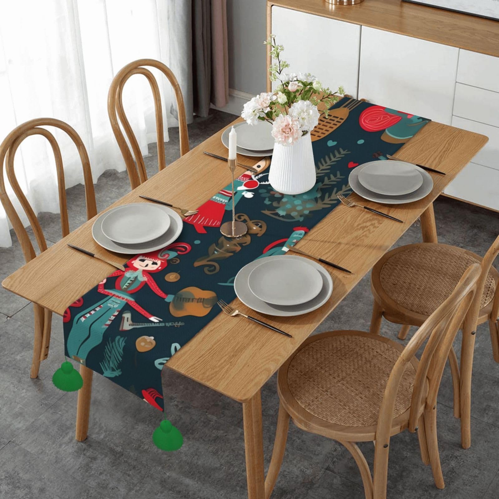Chemin de table Casse-noisette en lin | Décoration de fête d'automne pour repas de mariage