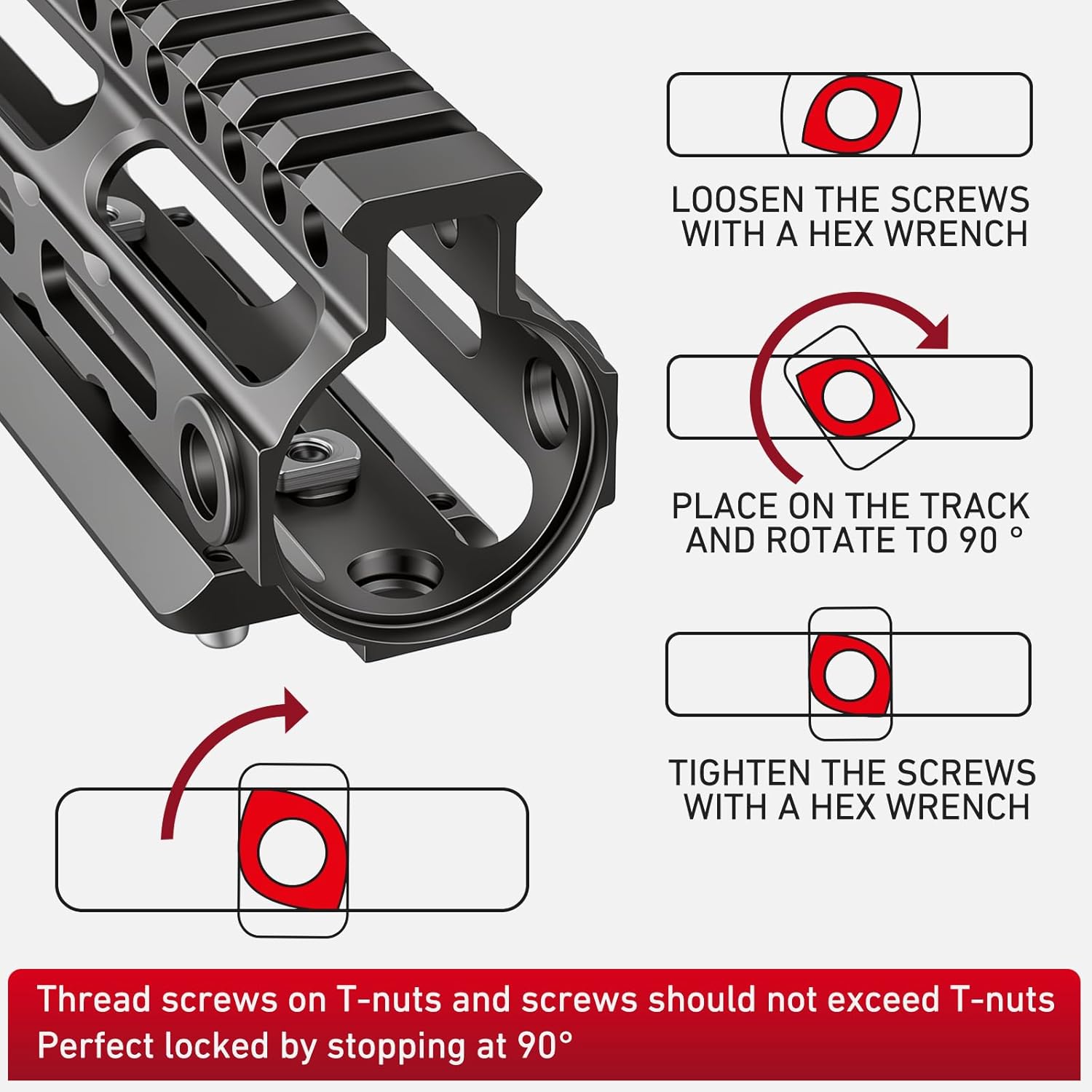 FP-240 Arca Rail Mount, 9.45 inch Arca Swiss for Rifle Tripod Ballhead Quick Release Plate, Compatible with M-LOK System