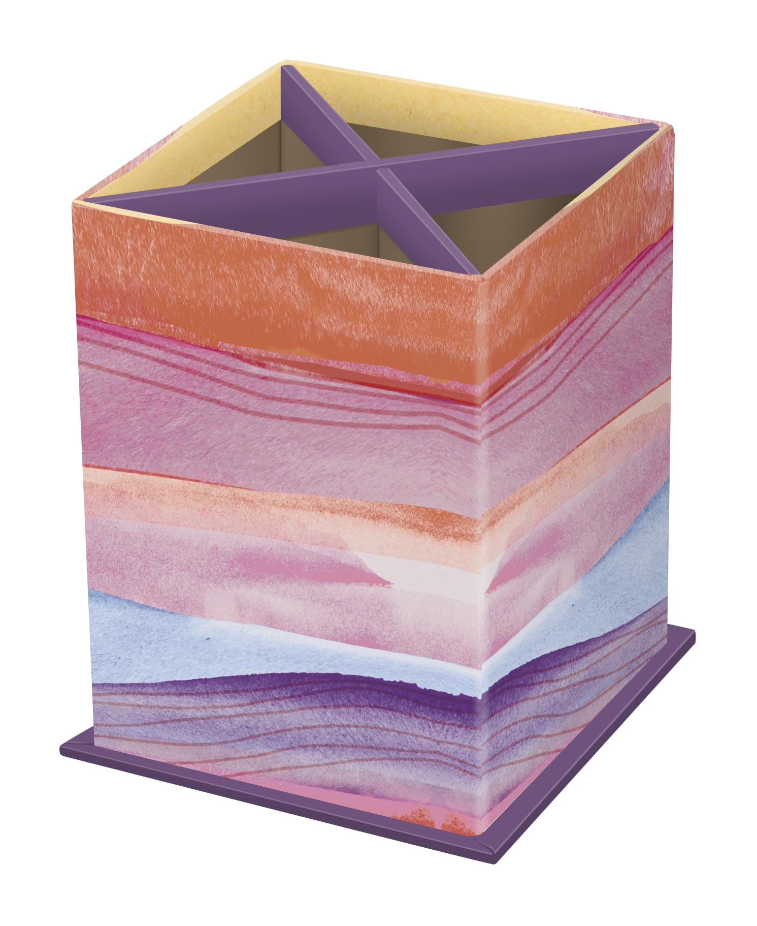 Quo Vadis - Pencil holder - Iconic - 4 compartments - Multicolor - Strong and durable - 8.5x8.5x11cm