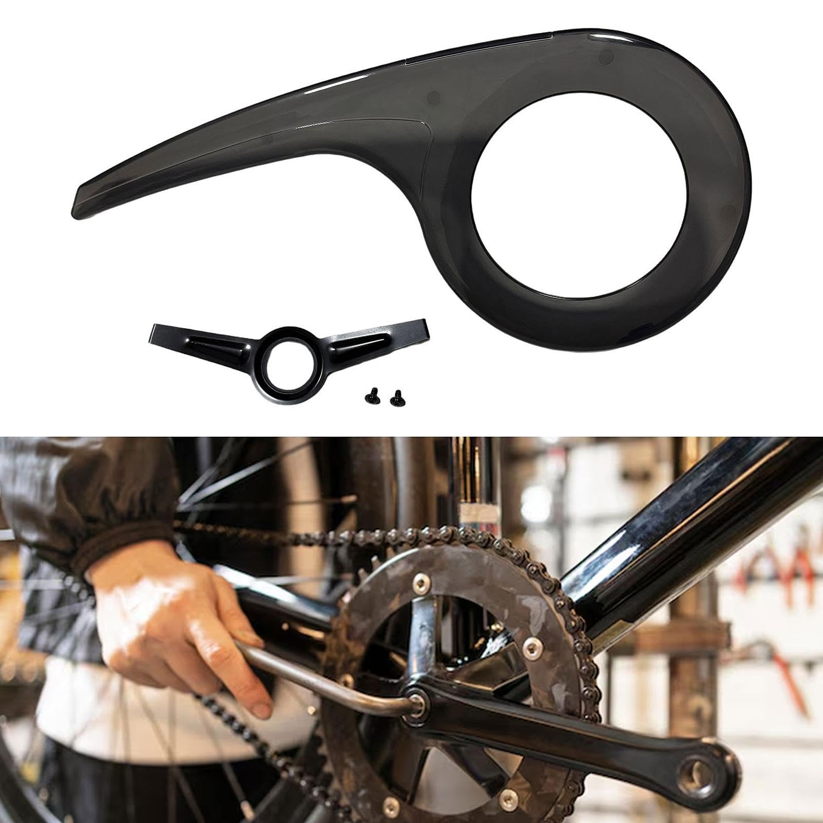 Protecteur de Chaîne de Vélo, Couvercle de La Chaîne de Vélos, Garde de La Chaîne de Vélos, Cas de Protecteur Léger 46T-52T pour Le Vélo à Vélo