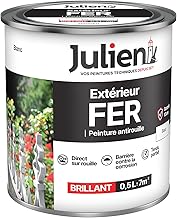 Julien 0.5 L Gloss Anti-Rust Iron Paint for Doors, Gates, Gates, Metal Garden Furniture White