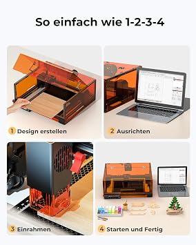 Laser engraving machine 10W L2 MAX with housing laser engraving 7 safety improvements 001mm precision CNC high precision laser cutter 300x300mm working area for wood metal acrylic glass leather