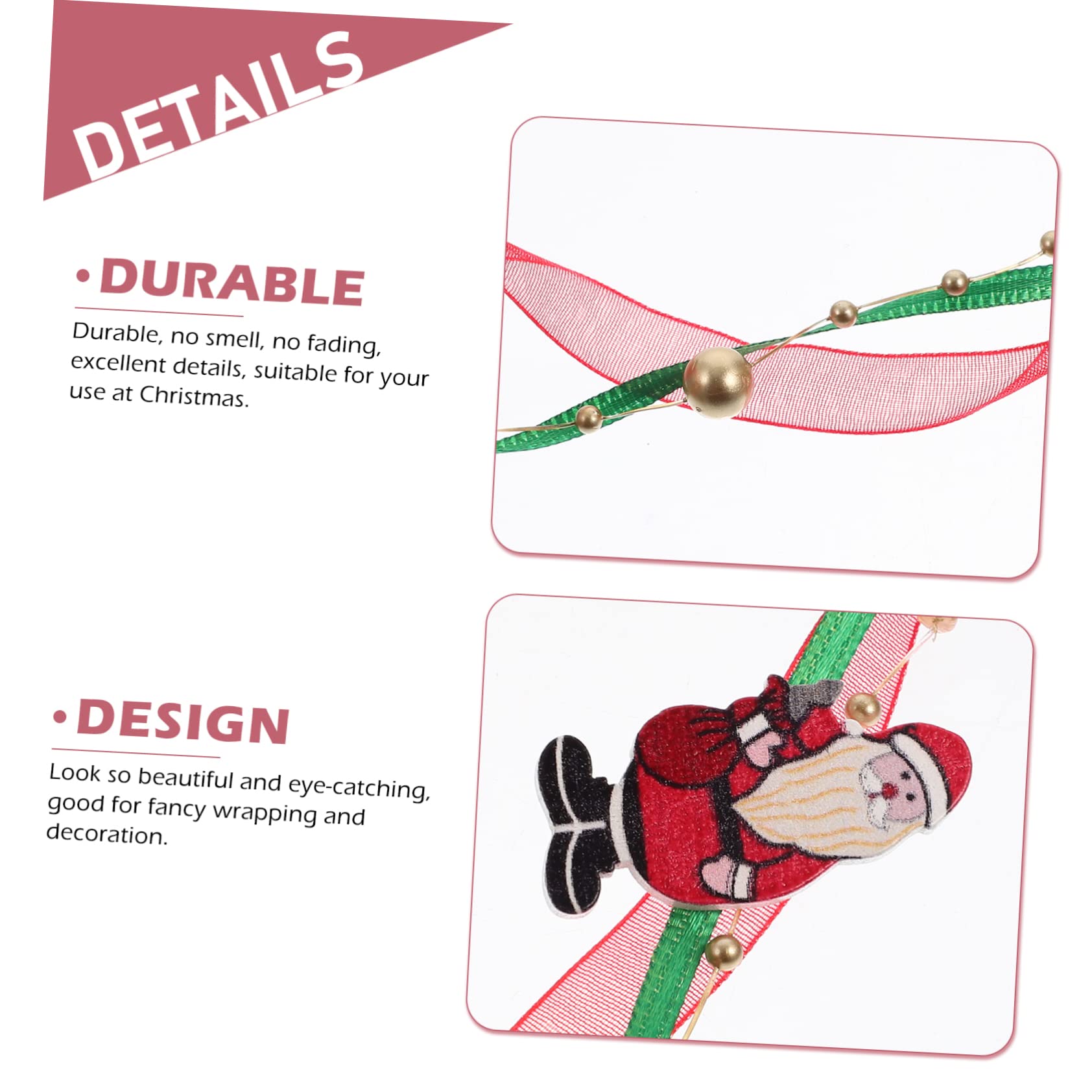 Abaodam 3piezas Lazo Decorativo De Navidad Para Manualidades Adornos De Árbol y Envoltorio De Materiales Seguros y Duraderos y Festivo