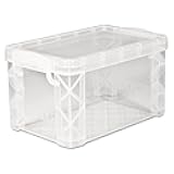 Advantus 40307 Super Stacker Storage Boxes, Hold 400 3 x 5 Cards, Plastic, Clear