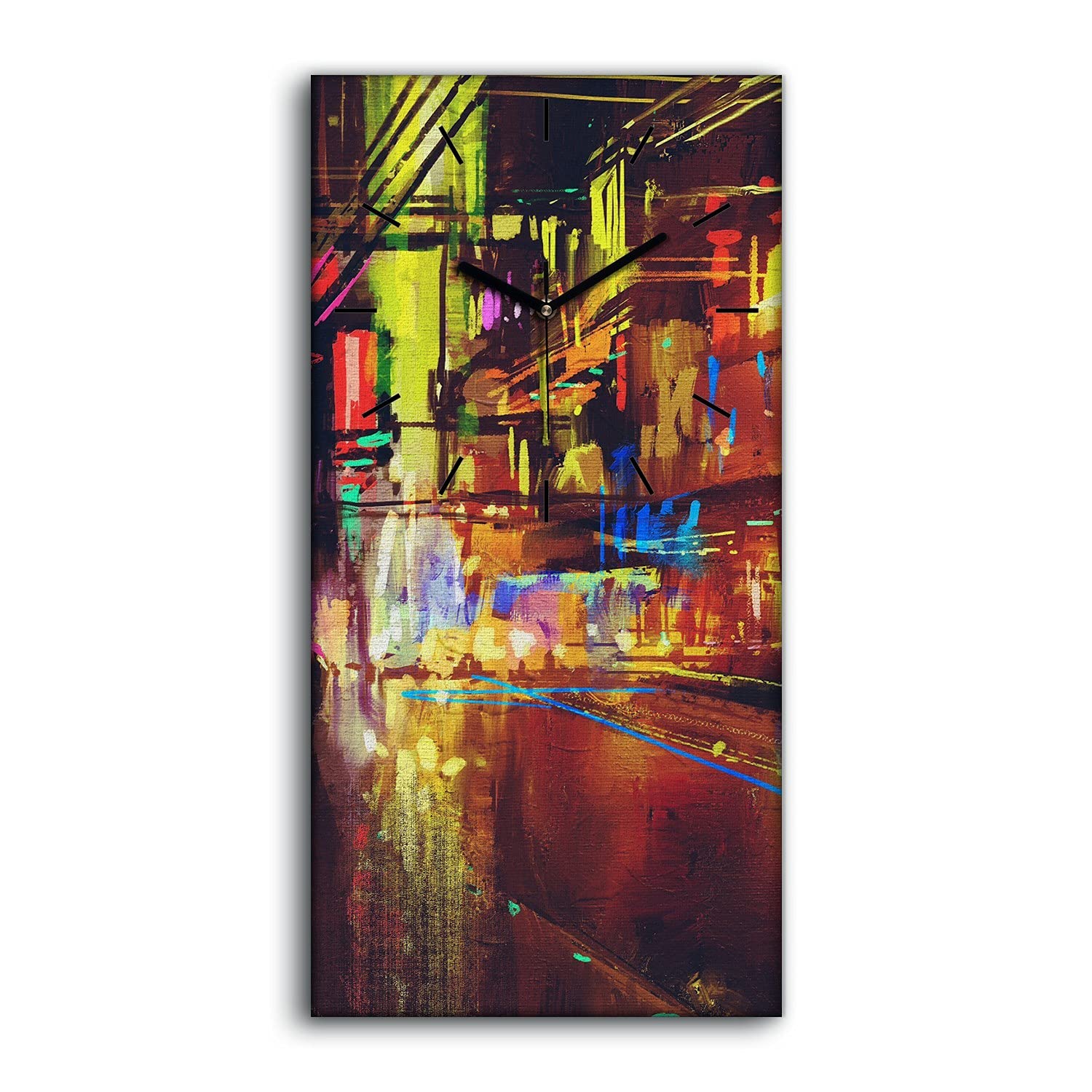 Horloge sur Toile Art Moderne Salon Décoration Murale 30x60cm Coloray