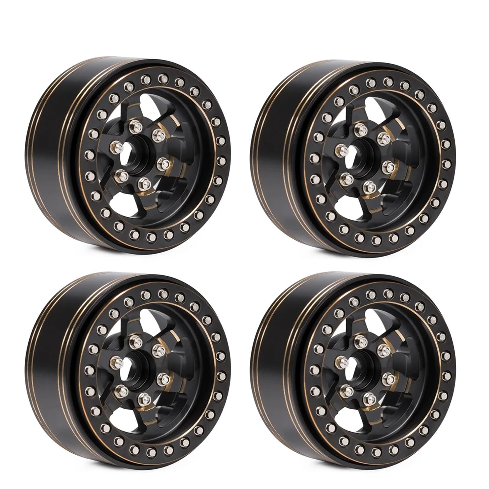 Per TRX4 Per Capra Per SCX10 D90 VS4-10 Gen8 CC01 1/10 1/8 RC Parti Automobili Ottone Pesante 1.9 ''Ruote Cerchio Per Scala Beadlock Hardware Ricambi Modellini RC