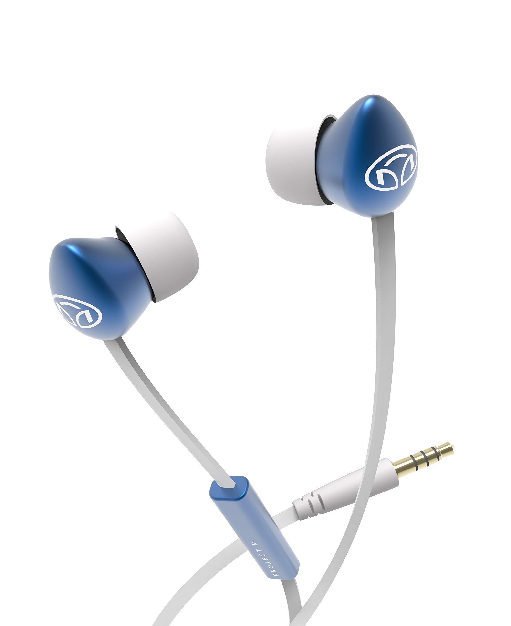PROJECT M MK-1 Blue Wired Ear Phones | Wired Headset with Mic | 3.5 mm Earphones with Mic for PC, Laptop & Tablet | in-Ear Design for Gaming, Calls, Music & Learning