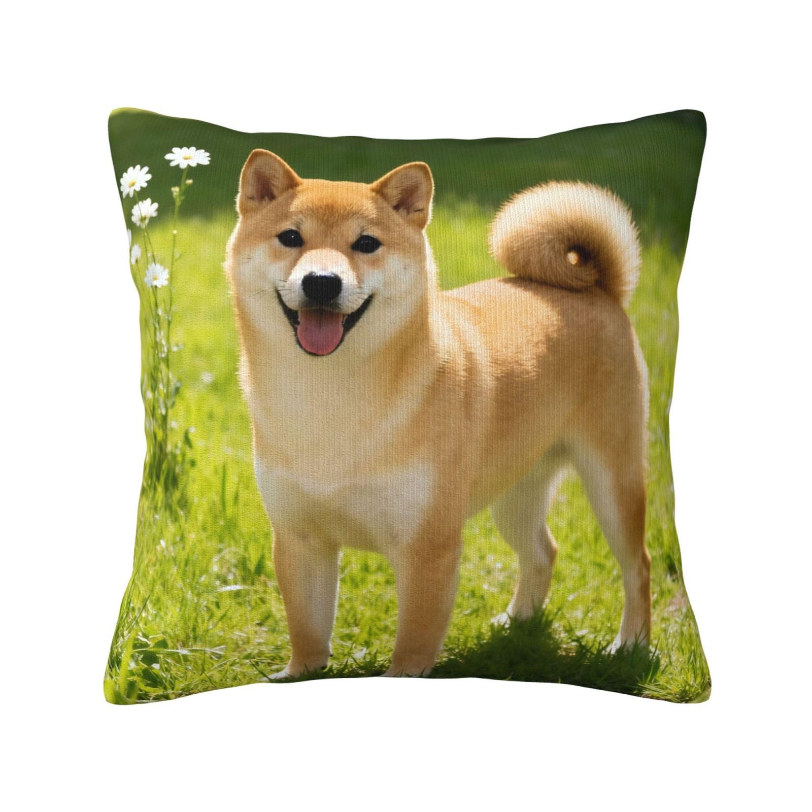 lovely Shiba Inu Print Decorative Throw Pillow Covers for Sofa, Outdoor and World Cup Celebrations
