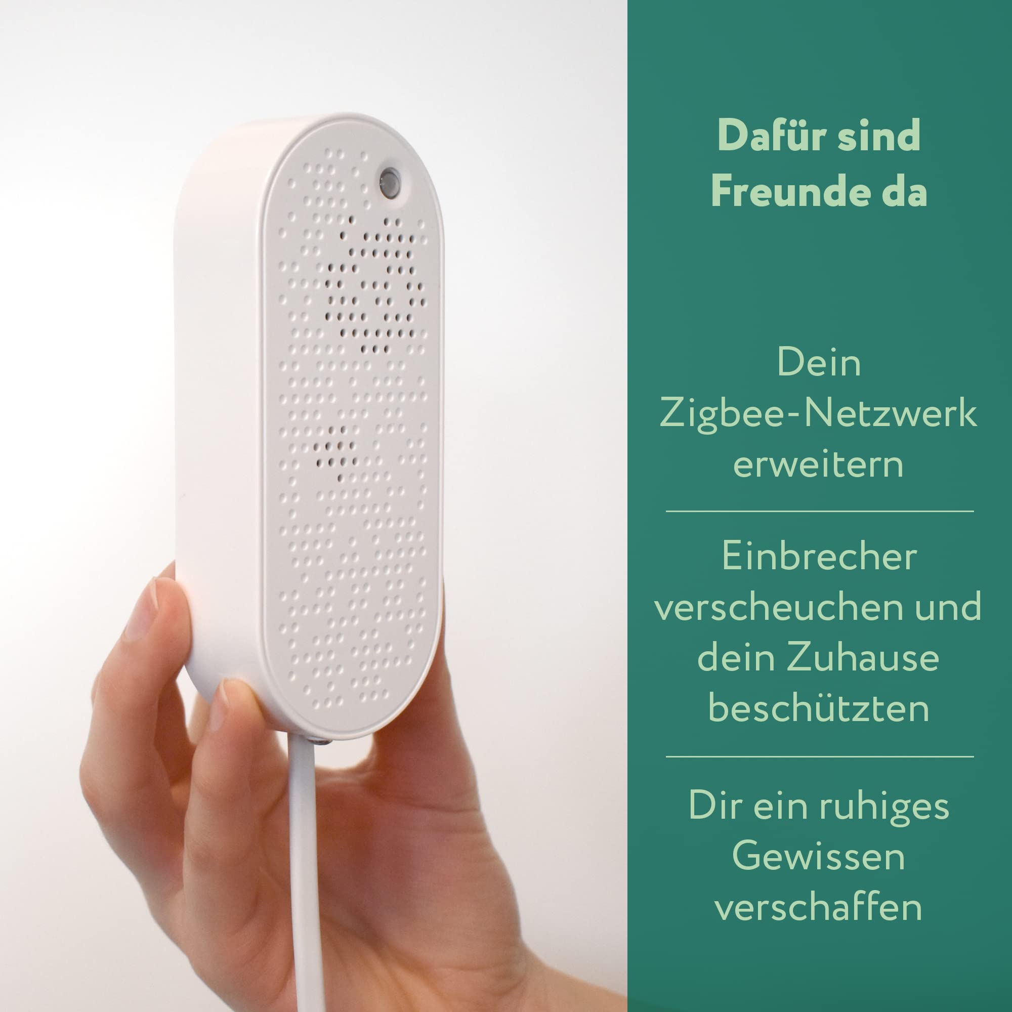 frient Smart Siren - Zigbee Alarmsirene mit 90 dB & Batterie-Backup | Intelligenter Einbrecherschutz mit 8 Tönen, Reichweitenverstärker & Smart Home Hub Kompatibilität für Homey & SmartThings