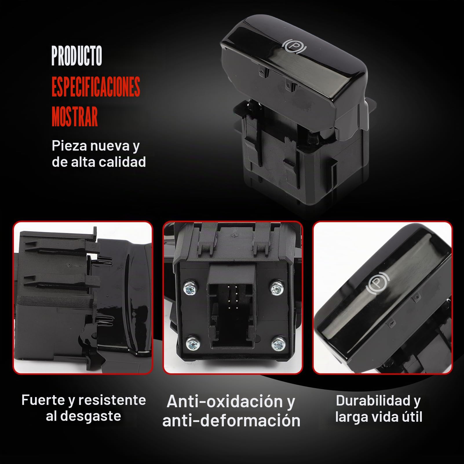 FineBoing Interruptor Freno Eléctrico 470703 Peugeot 3008 5008 | Recambio compatible OEM 470703, instalación sencilla para freno de mano electrónico de los modelos indicados.
